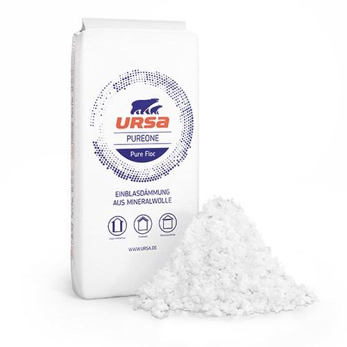Saco de lana mineral URSA PUREONE Pure Floc para aislamiento insuflado